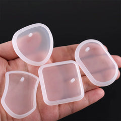 1/6/10pcs DIY Keychain Pendant Silicone Mold Set Crystal Epoxy Resin Mold Round Recta alternate view