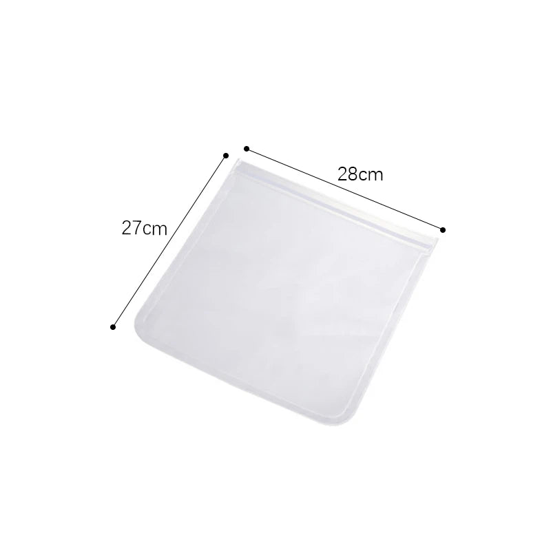 Silicone Food Storage Bag Reusable Stand Up Zip Shut Bag Sealed Leakproof Containers lifestyle view