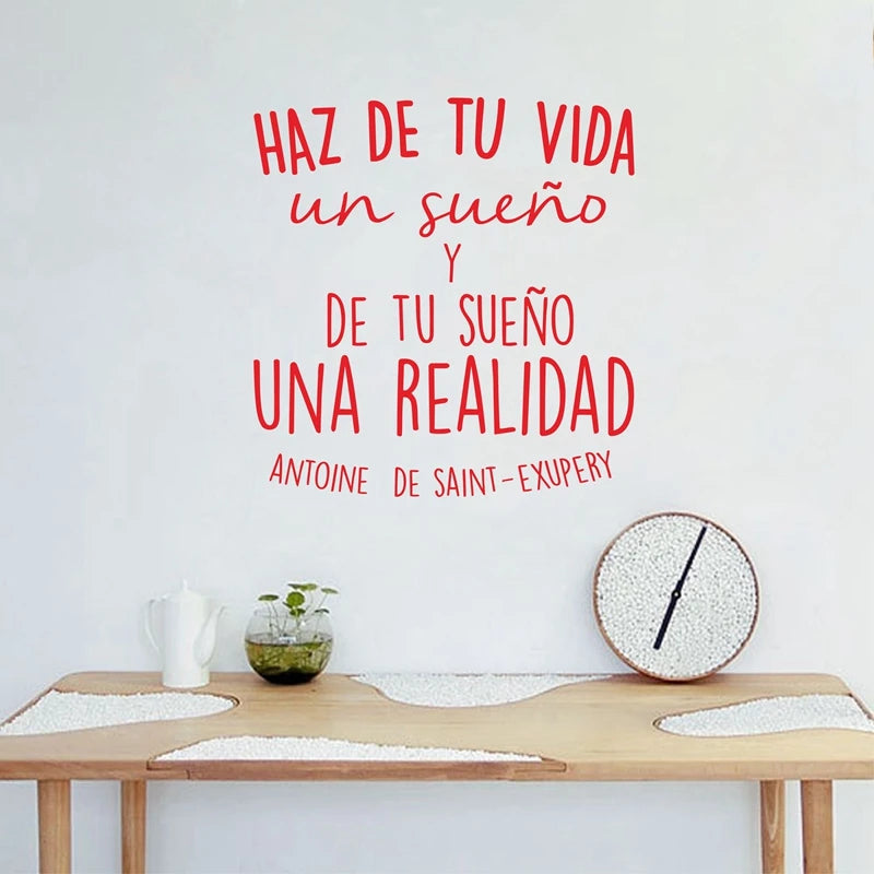 Spanish Inspirational Quotes Vinyl Wall Sticker | Haz de tu vida un sueño Wall Decal alternate view