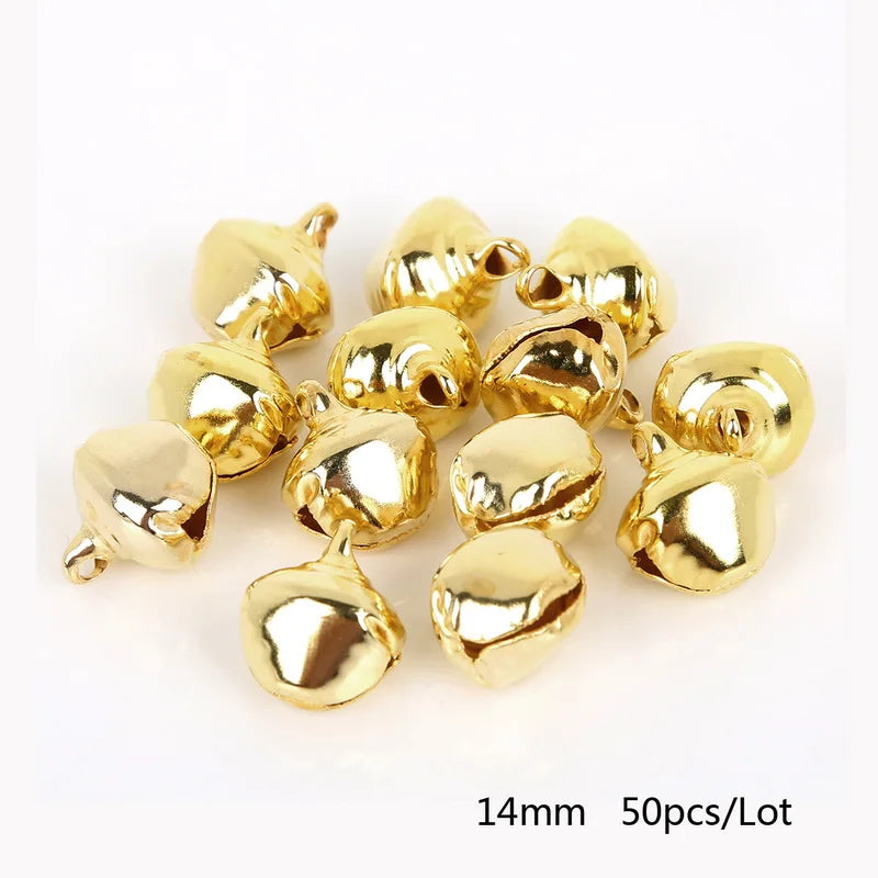 50-300Pcs Gold Jingle Bells Iron Pendants Hanging Christmas Tree Ornaments Christmas alternate view