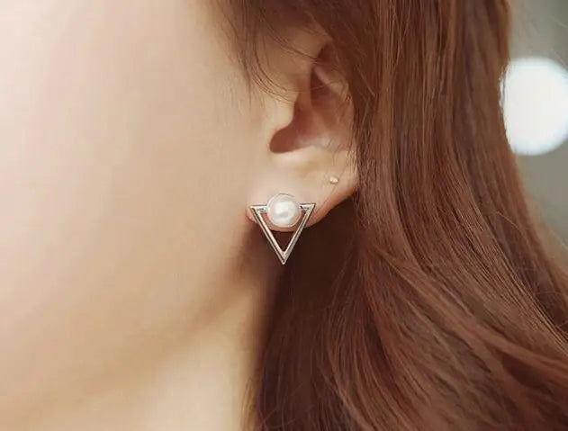 Wild Simple Pearl Bean Earrings alternate view