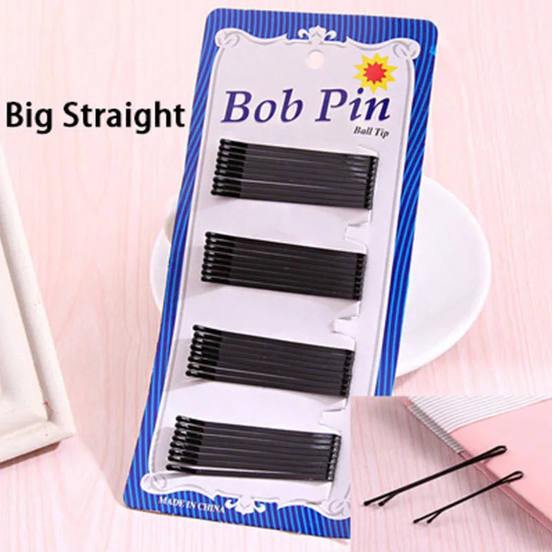 1Pack New High Quality Women Hair Clips Bobby Hair Pins Hairpins Black Wave Straight Barrettes Girls Hair Accessories Wholesale