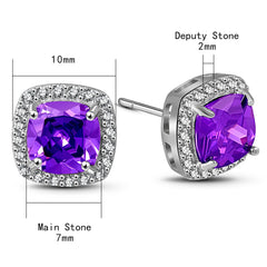 Brand Jewelry Natural Amethyst Earrings Genuine 925 Sterling Silver Earrings Brand Wo alternate view