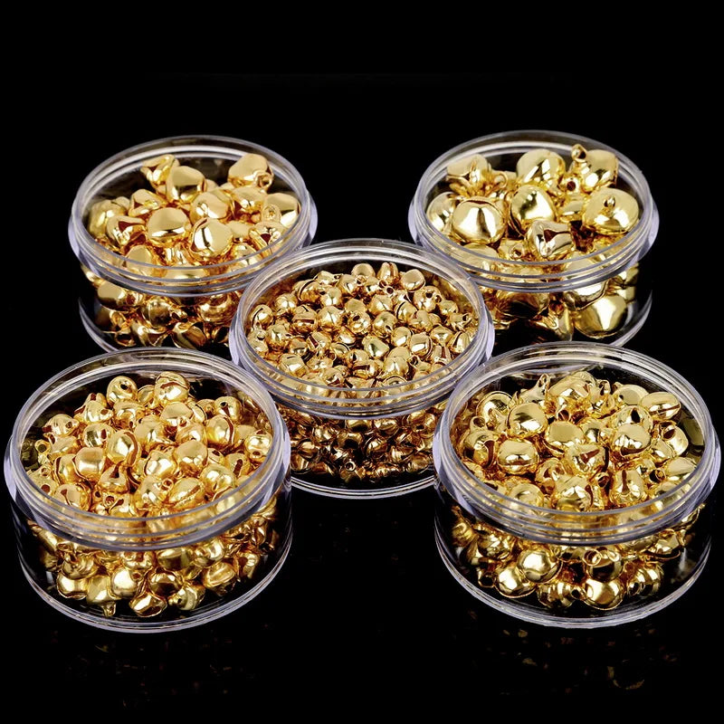 50-300Pcs Gold Jingle Bells Iron Pendants Hanging Christmas Tree Ornaments Christma additional angle