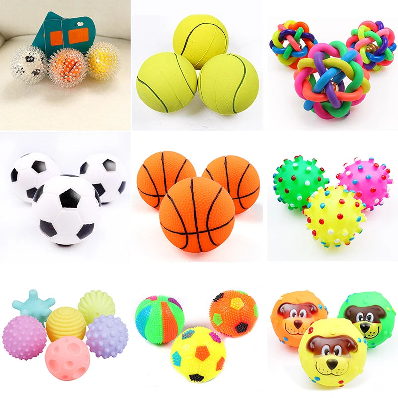 1pcs Diameter 6cm Squeaky Pet Dog Ball Toys for Small Dogs Rubber Chew Puppy Toy Dog Stuff Dogs Toys