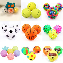 1pcs Diameter 6cm Squeaky Pet Dog Ball Toys for Small Dogs Rubber Chew Puppy Toy Dog Stuff Dogs Toys