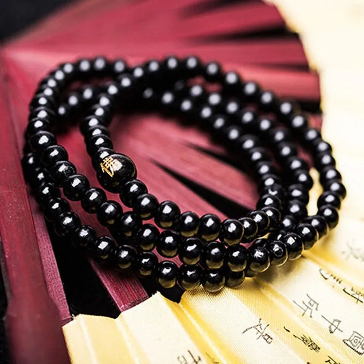 6mm Natural Sandalwood Buddhist Buddha Meditation 108 beads Wood Prayer Bead Mala Bra lifestyle view