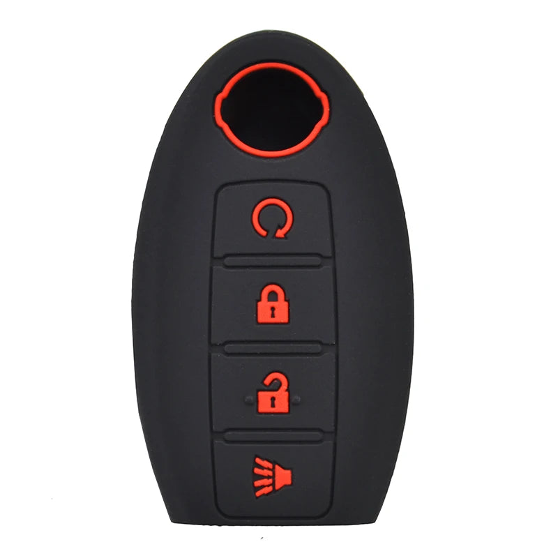 Nissan Silicone Key Fob Cover | 4 Button Car Remote Protector close-up view