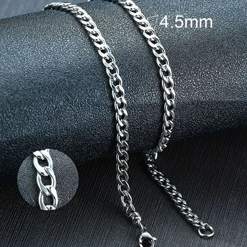 Vnox Men's Cuban Link Chain Necklace | Stainless Steel Black Gold Color Choker Jewelry detail view