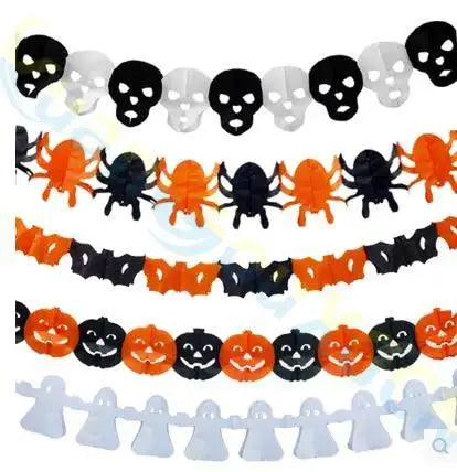 Halloween props Spider pumpkin ghost bats paper alternate view