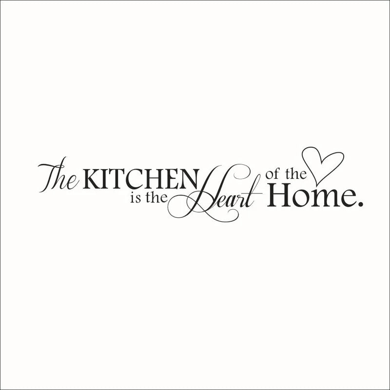English Letters Kitchen Love Vinyl Wall Sticker | Heart of the Home Wall Decal lifestyle view