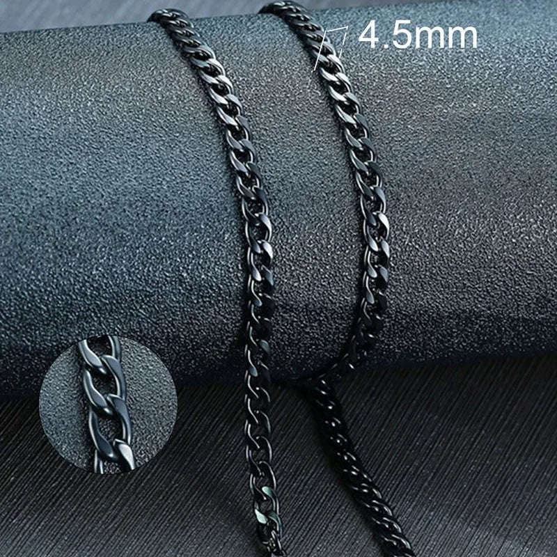 Vnox Men's Cuban Link Chain Necklace | Stainless Steel Black Gold Color Choker Jewelr lifestyle view