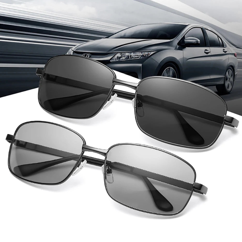 VIVIBEE Driving Rectangle Polarized Men Sunglasses Photochromic Fishing Women Car Driving UV400 Polarizing Male Sun Glasses