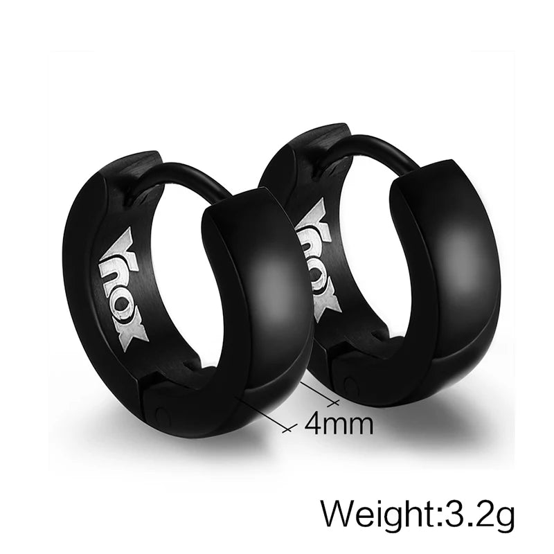 Rock Punk Huggie Earrings | Stainless Steel Unique Small Hoop Earrings for Men and Wo lifestyle view