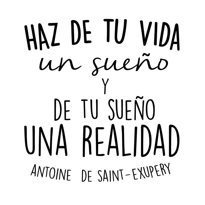 Spanish Inspirational Quotes Vinyl Wall Sticker | Haz de tu vida un sueño Wall Deca additional angle