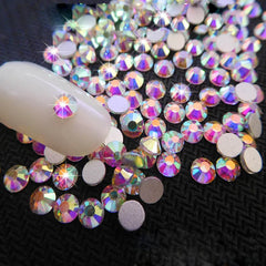 AB/Clear 1 Bag Nail Rhinestones Sizes SS3-SS12 1440 pcs Nail Art Decoration Flatback Gla detail view