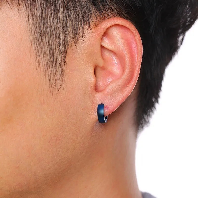 VNOX Stainless Steel Hoop Earrings for Men Women | Small Huggie Earrings detail view