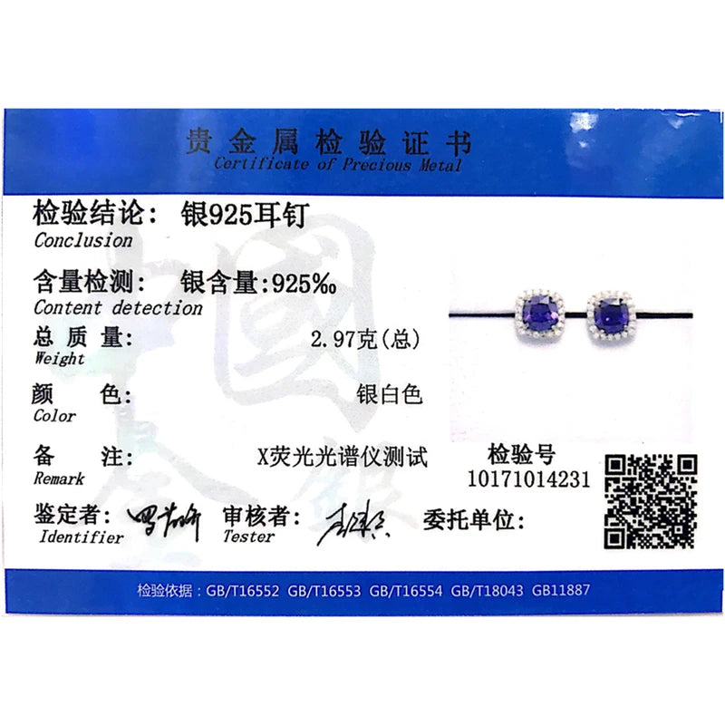Brand Jewelry Natural Amethyst Earrings Genuine 925 Sterling Silver Earrings Brand additional angle