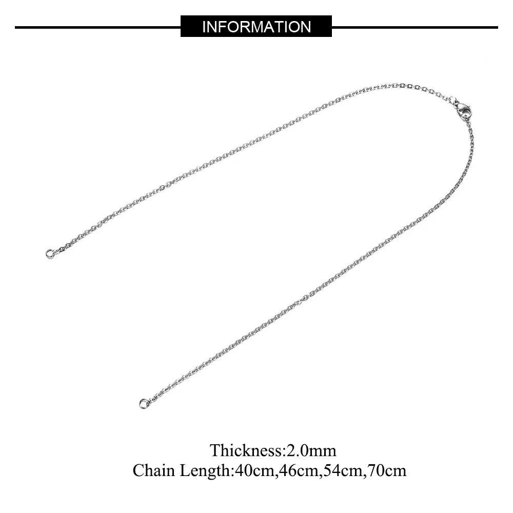 5pcs 2mm Cross Chain Necklaces for DIY Jewelry Making | 316 Stainless Steel Gold detail view