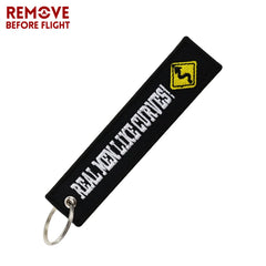 Motorcycle Keychain with Embroidery | Real Men Like Curves Keyring alternate view