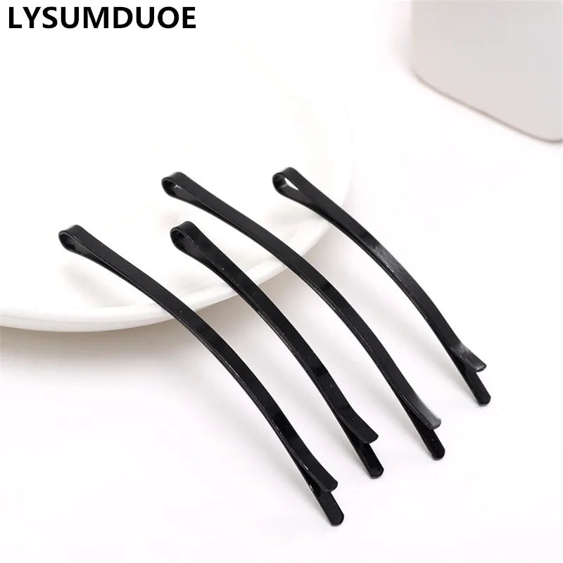 Fashion 24Pcs/Lot Women Hairpins Barrette One Word Hair Clips Black Dripping Hairclips Solid Cute We