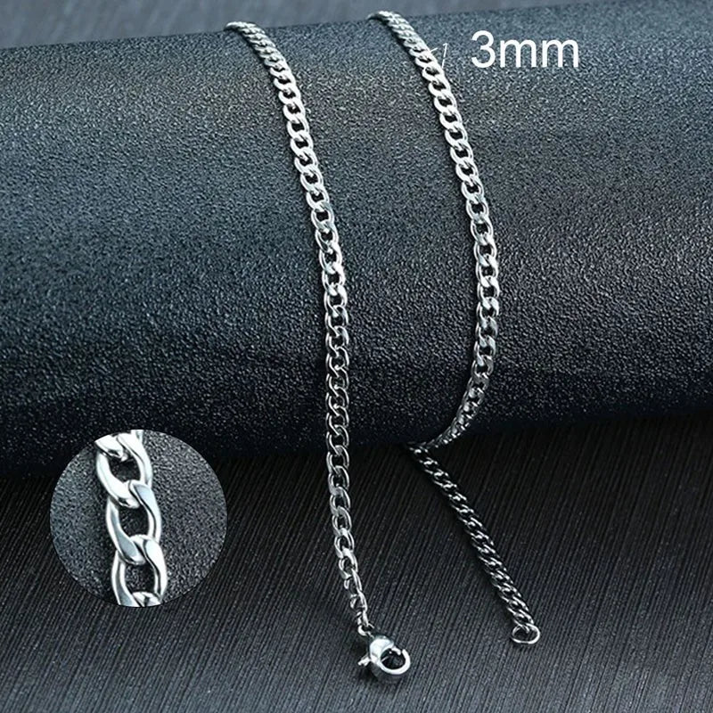 Vnox Men's Cuban Link Chain Necklace | Stainless Steel Black Gold Color Choker Jewelr alternate view