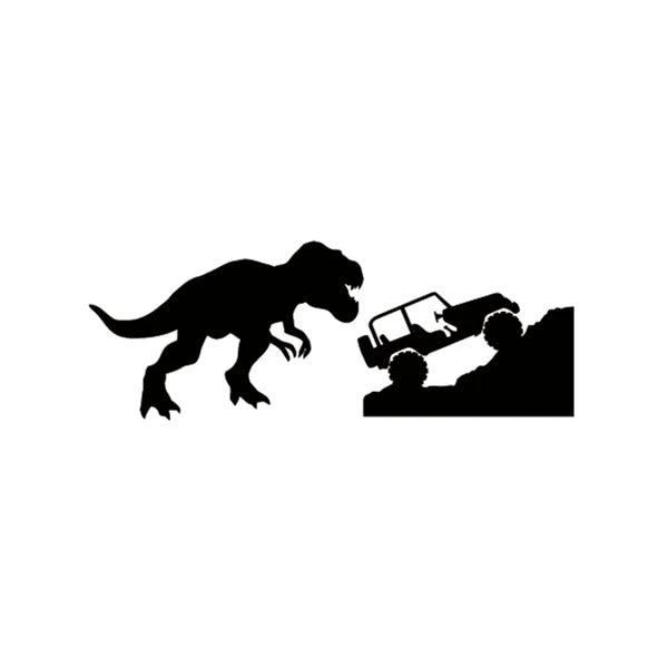T-Rex Dinosaur Car Sticker | Jeep Window Decal for Laptop and Car Decoration close-up view