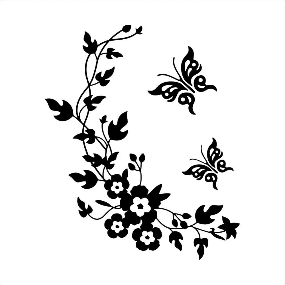Butterfly Flower Wall Sticker | Bathroom Decor Wall Decals lifestyle view