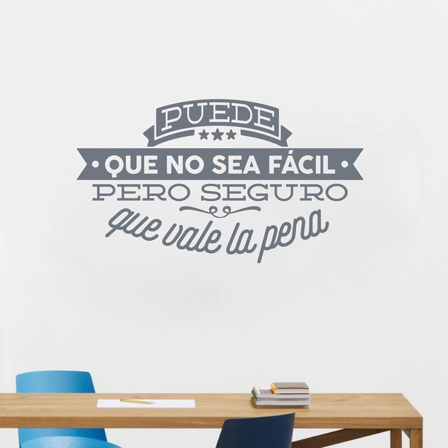Spanish Inspiring Quote Wall Decals | Vinyl Sticker for Home Decor detail view
