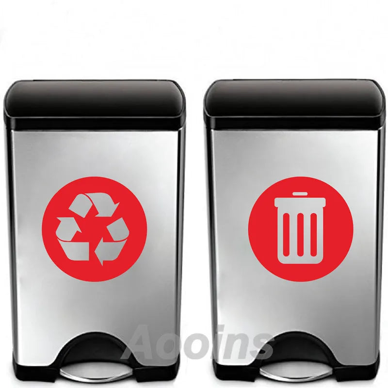 Recycle and Trash Sign Decal | Trash Can Vinyl Art Sticker Decoration detail view