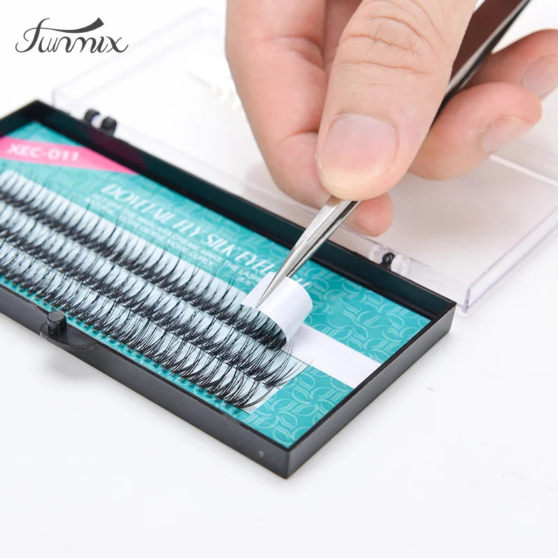 Natural Fishtail Dovetail Eyelashes | Soft Mink Eyelash Extension Tool detail view