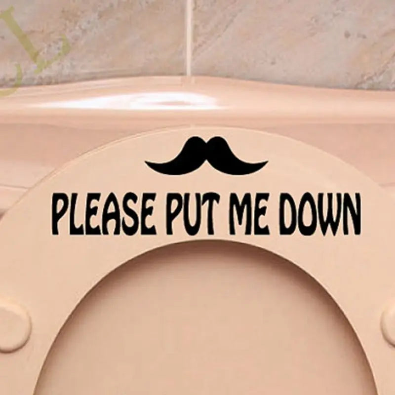 PUT ME DOWN Toilet Seat Reminder Sign | Funny Vinyl Bathroom Decal detail view