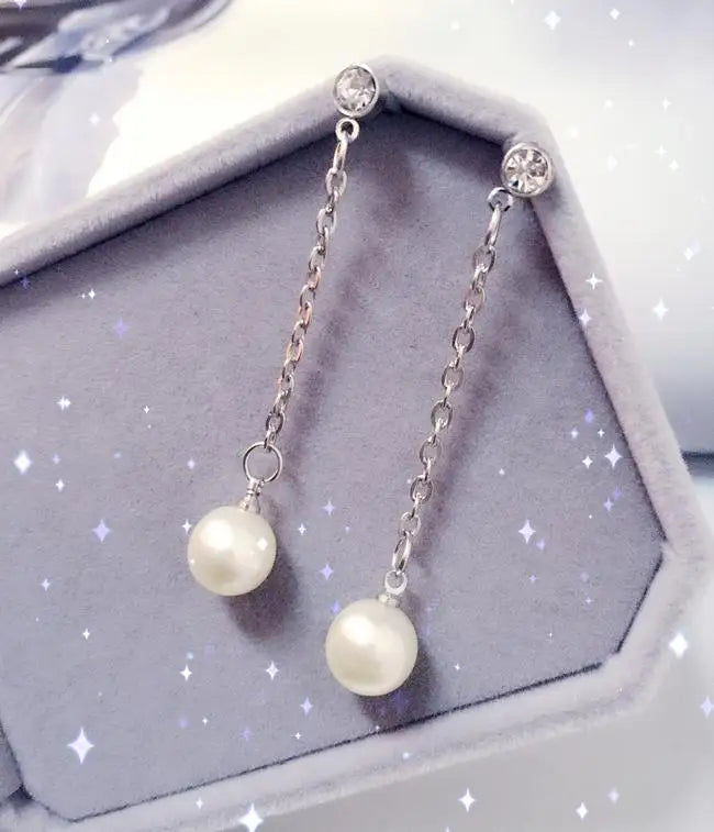 Wild Simple Pearl Bean Earrings alternate view
