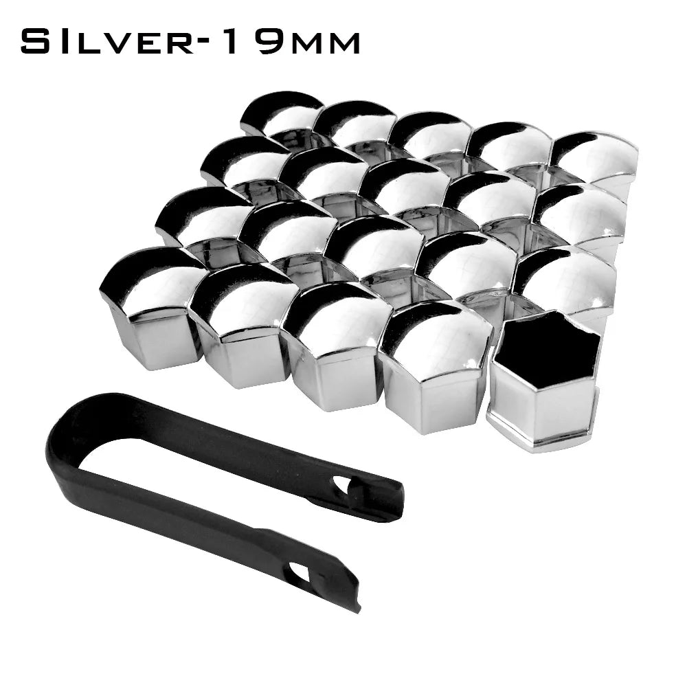 Wheel Nut Covers ABS Chrome 17 19 21mm 20 Pcs alternate view