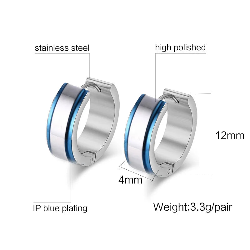 Vnox Small Stainless Steel Hoop Earring Stainless Steel Earings for Women Men alternate view