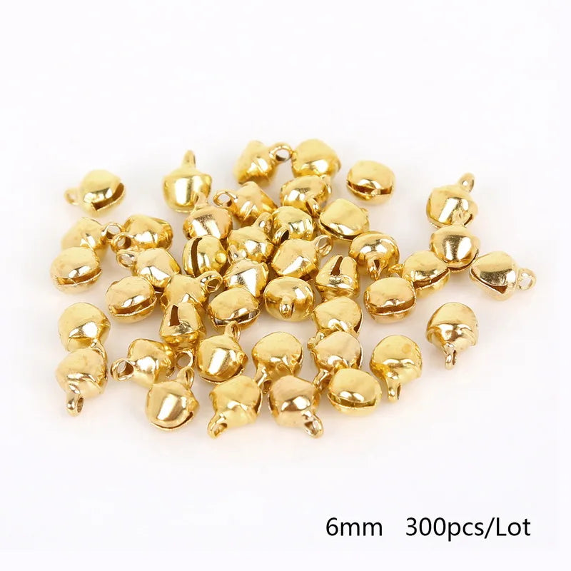 50-300Pcs Gold Jingle Bells Iron Pendants Hanging Christmas Tree Ornaments Christma additional angle
