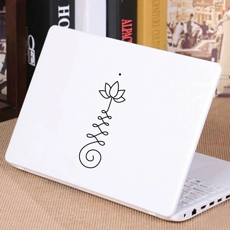 Unalome Lotus Swirl Decal | Vinyl Sticker for Car, Laptop, and Bottle detail view