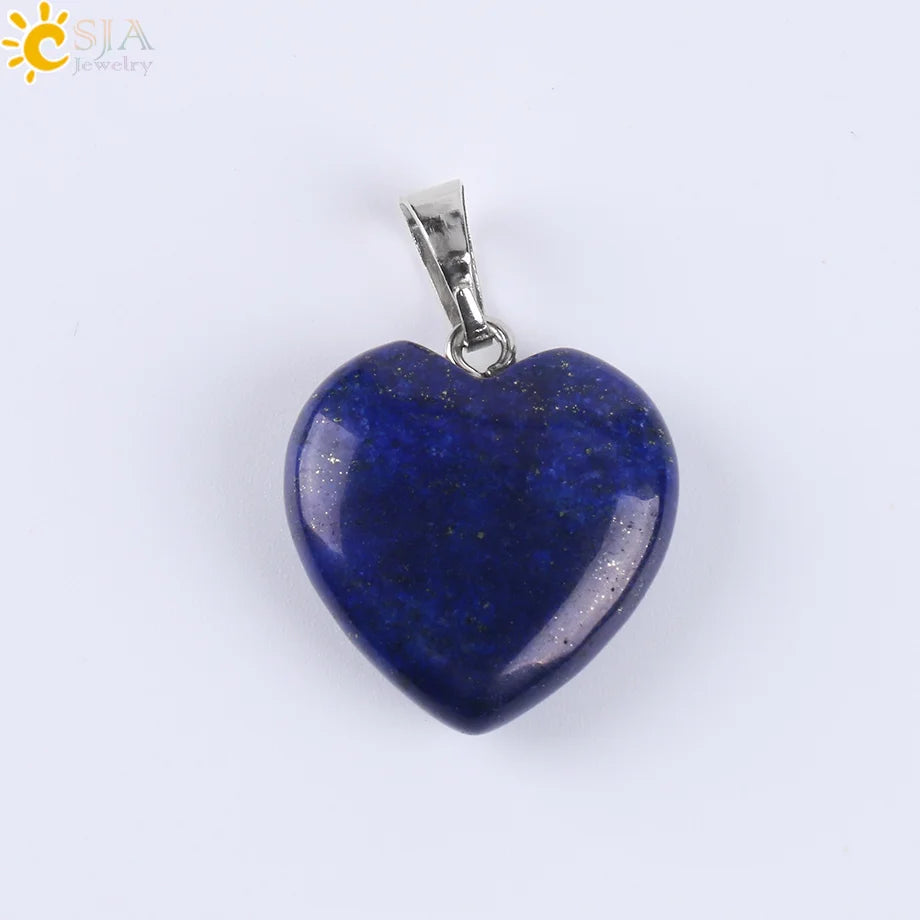 Natural Stone Heart Pendant Necklace | Crystal Healing Jewelry for Women lifestyle view
