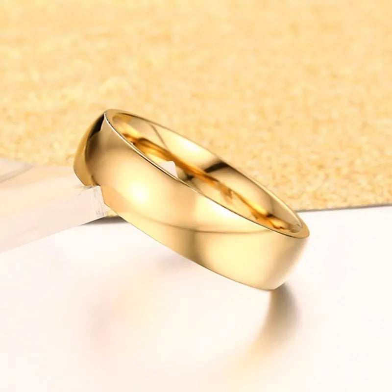 Gold Plated Stainless Steel Wedding Band | Unisex Engagement Ring US Sizes 4-15 alternate view
