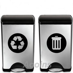 Recycle and Trash Sign Decal | Trash Can Vinyl Art Sticker Decoration alternate view