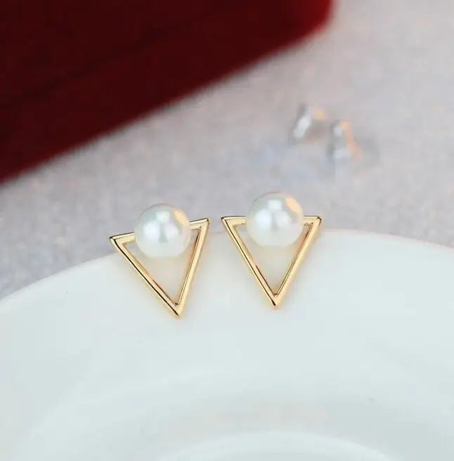 Wild Simple Pearl Bean Earrings lifestyle view