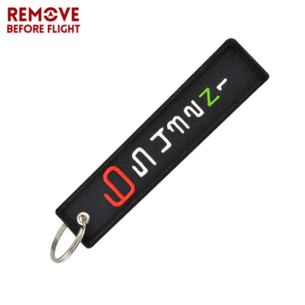 Motorcycle Keychain with Embroidery | Real Men Like Curves Keyring alternate view