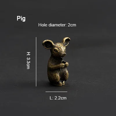 PINNY Metal Chinese Zodiac Incense Holder | Mini 12 Animals Stick Incense Base close-up view