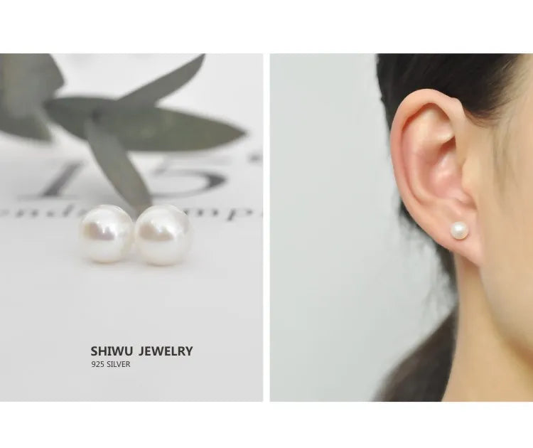 Wild Simple Pearl Bean Earrings alternate view