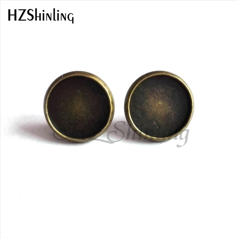 NES-001 Van Gogh Painting Stud Earrings The Starry Night Ear Studs Van Gogh Sunflower lifestyle view