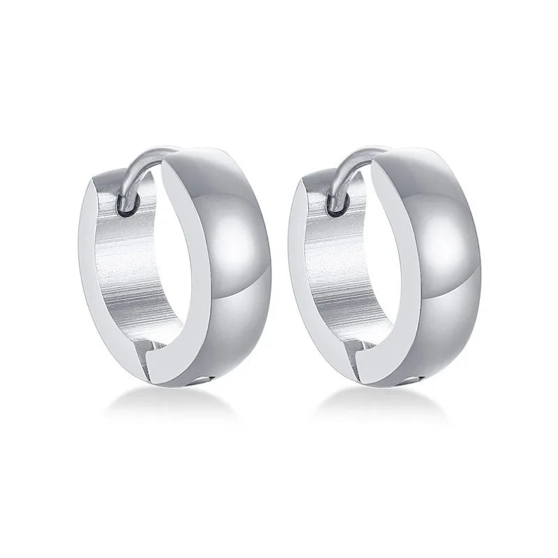 VNOX Stainless Steel Hoop Earrings for Men Women | Small Huggie Earrings close-up view