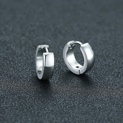 VNOX Stainless Steel Hoop Earrings for Men Women | Small Huggie Earrings close-up view