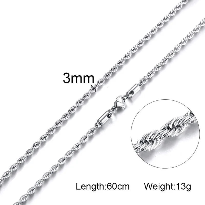 Stainless Steel Rope Chain Necklace | Gold Twisted Wave Link Choker lifestyle view
