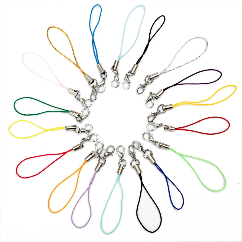 50pcs Cell Phone Lanyard Strap String Mobile Hook With Lobster Clasp Ring Keychain Fo alternate view