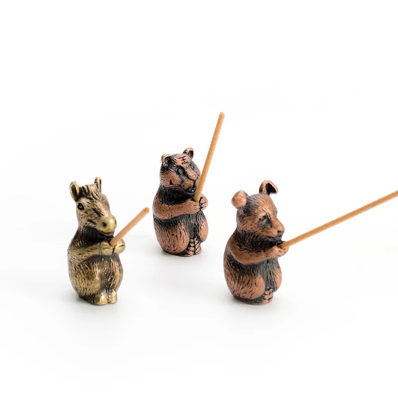 PINNY Metal Chinese Zodiac Incense Holder | Mini 12 Animals Stick Incense Base alternate view